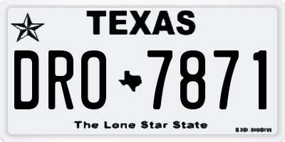 TX license plate DRO7871