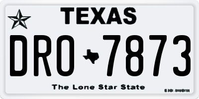 TX license plate DRO7873