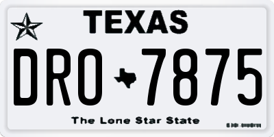 TX license plate DRO7875