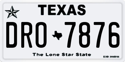 TX license plate DRO7876