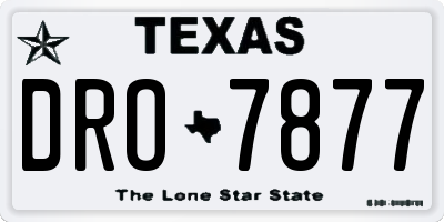 TX license plate DRO7877