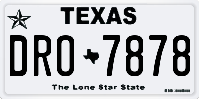 TX license plate DRO7878