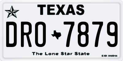 TX license plate DRO7879