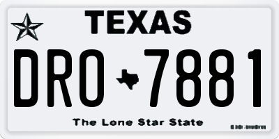 TX license plate DRO7881