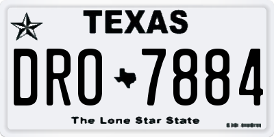 TX license plate DRO7884