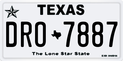 TX license plate DRO7887
