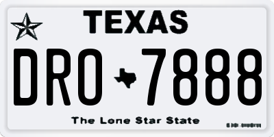 TX license plate DRO7888