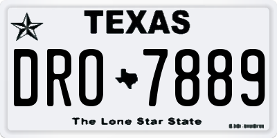 TX license plate DRO7889
