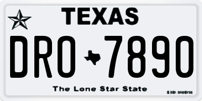 TX license plate DRO7890