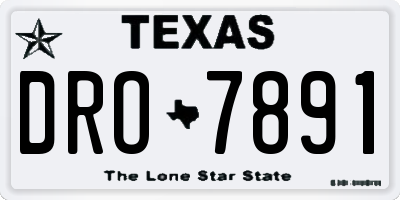 TX license plate DRO7891