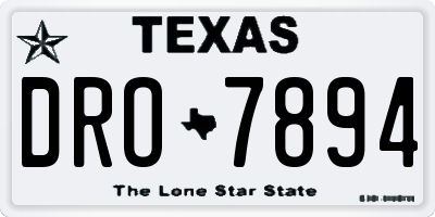 TX license plate DRO7894