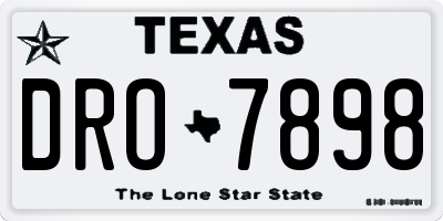 TX license plate DRO7898