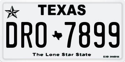 TX license plate DRO7899