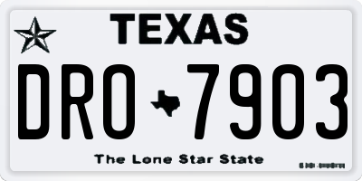 TX license plate DRO7903