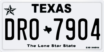 TX license plate DRO7904
