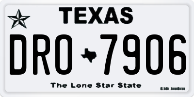 TX license plate DRO7906