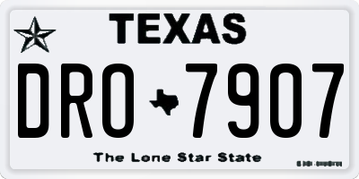 TX license plate DRO7907