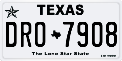 TX license plate DRO7908
