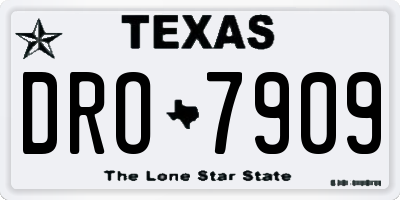 TX license plate DRO7909