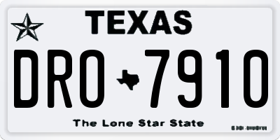 TX license plate DRO7910