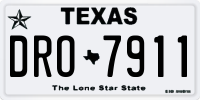 TX license plate DRO7911