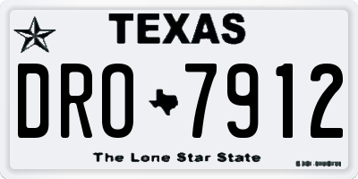 TX license plate DRO7912