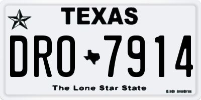 TX license plate DRO7914