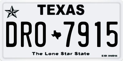 TX license plate DRO7915