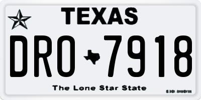 TX license plate DRO7918
