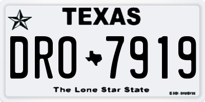 TX license plate DRO7919