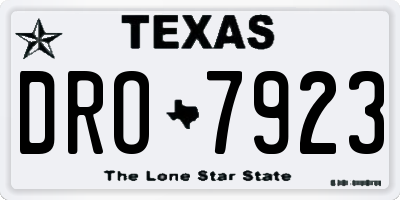TX license plate DRO7923