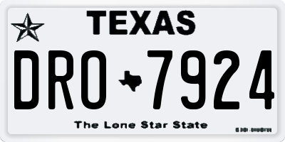 TX license plate DRO7924