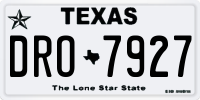 TX license plate DRO7927