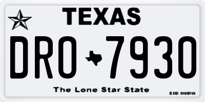 TX license plate DRO7930