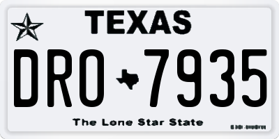 TX license plate DRO7935