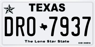 TX license plate DRO7937