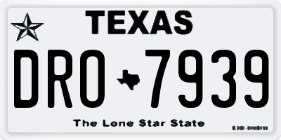 TX license plate DRO7939