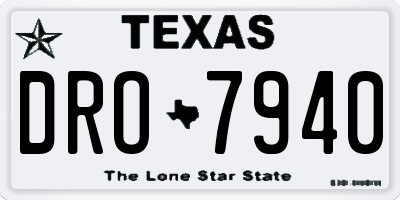 TX license plate DRO7940