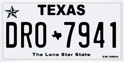 TX license plate DRO7941