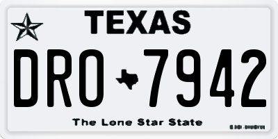 TX license plate DRO7942