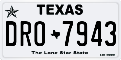 TX license plate DRO7943