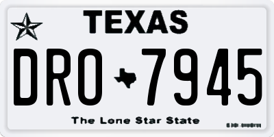 TX license plate DRO7945