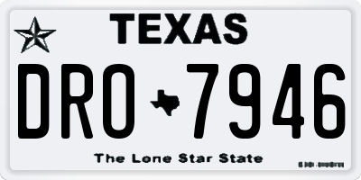 TX license plate DRO7946