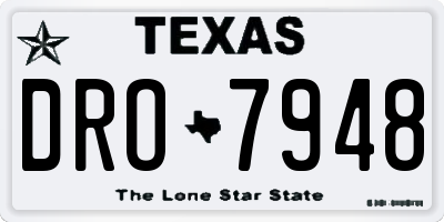 TX license plate DRO7948