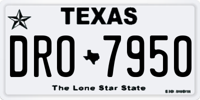 TX license plate DRO7950