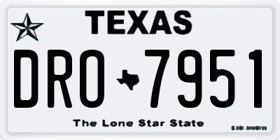 TX license plate DRO7951