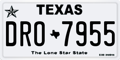 TX license plate DRO7955