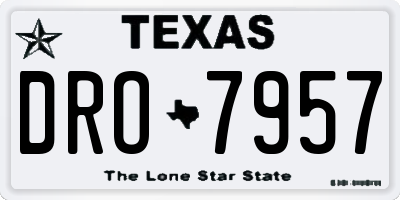 TX license plate DRO7957