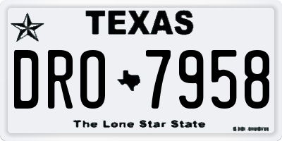 TX license plate DRO7958