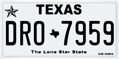 TX license plate DRO7959